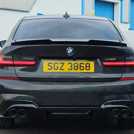 'M4 Style' spoiler for BMW M3 G80 and Series 3 G20 in glossy black
