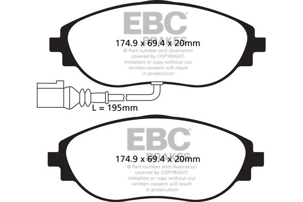 EBC Bluestuff - Przednie Klocki Hamulcowe DP52127NDX do Audi S3 8V